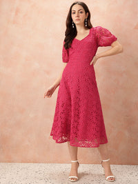 all about you Floral Lace A-Line Midi Dress