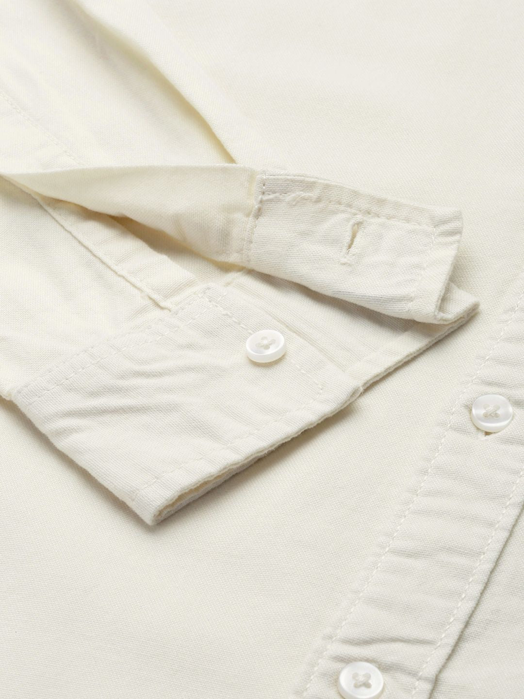 The Indian Garage Co Men Cream-Coloured Solid Casual Shirt