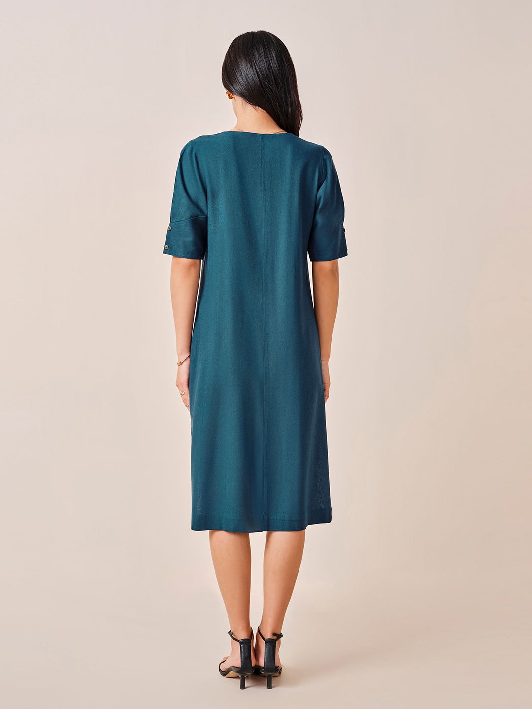 AND Solid A-Line Midi Dress