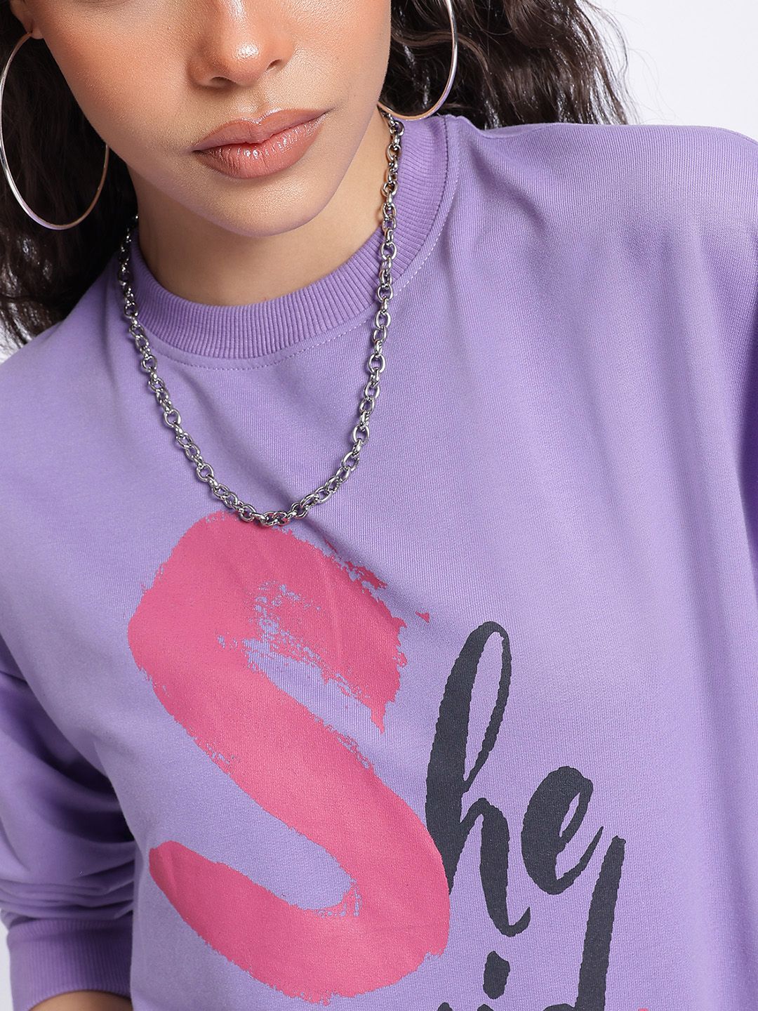 DressBerry Wintery Whispers Typography Sweatshirt