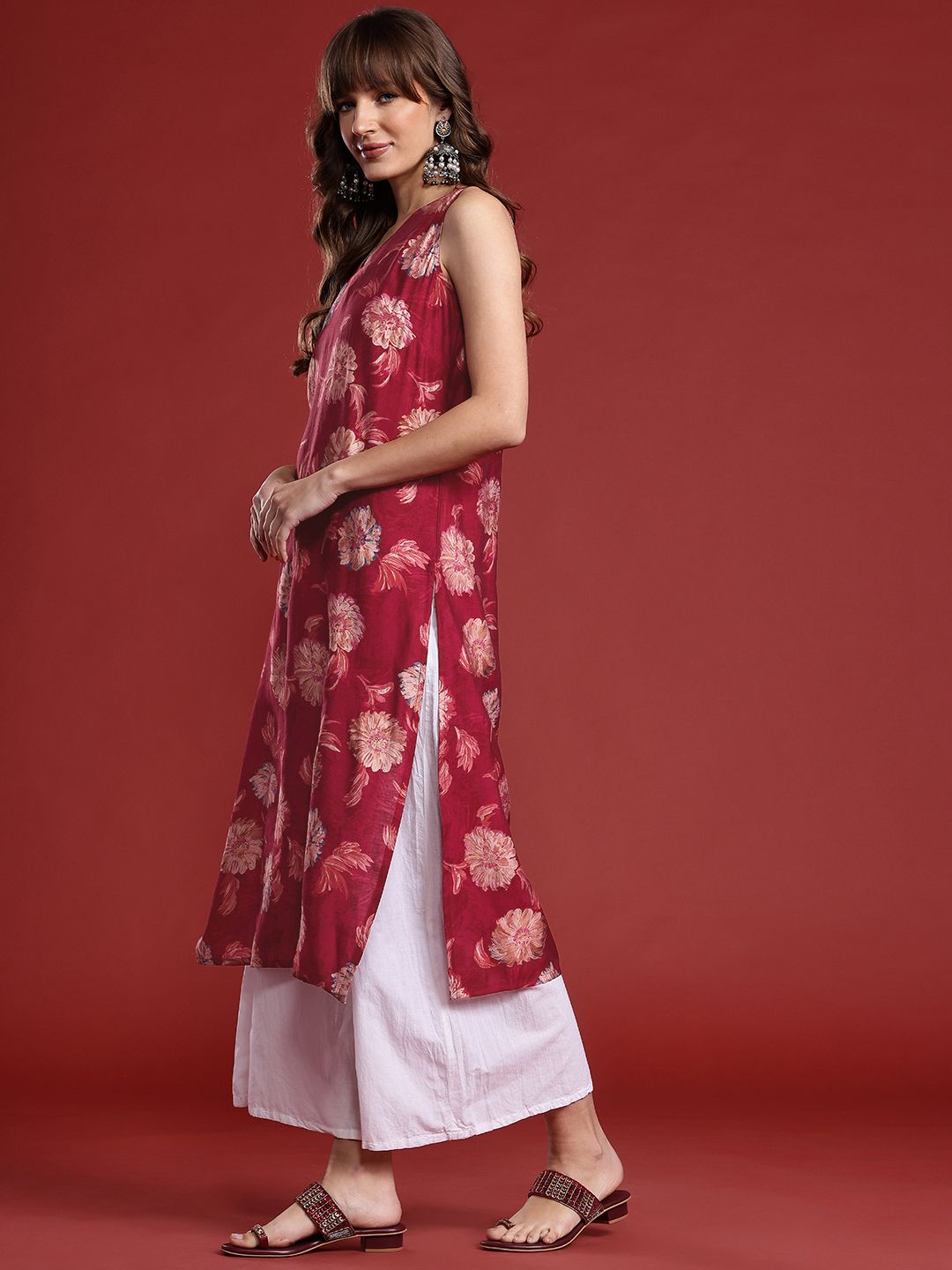 Anouk Floral Printed Straight Kurta