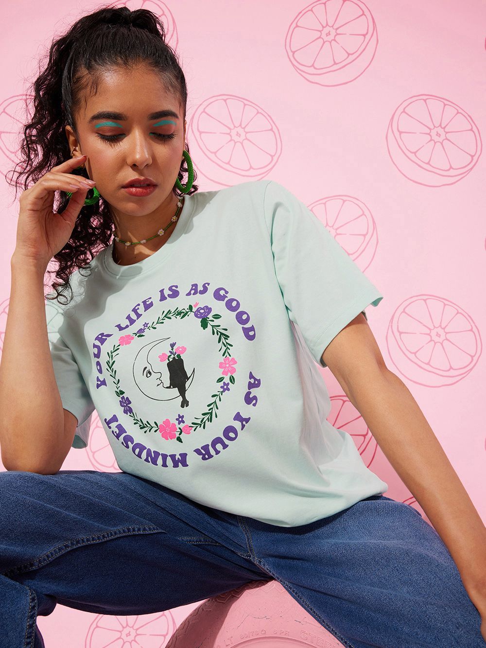 DILLINGER Women Graphic Printed Oversized T-shirt
