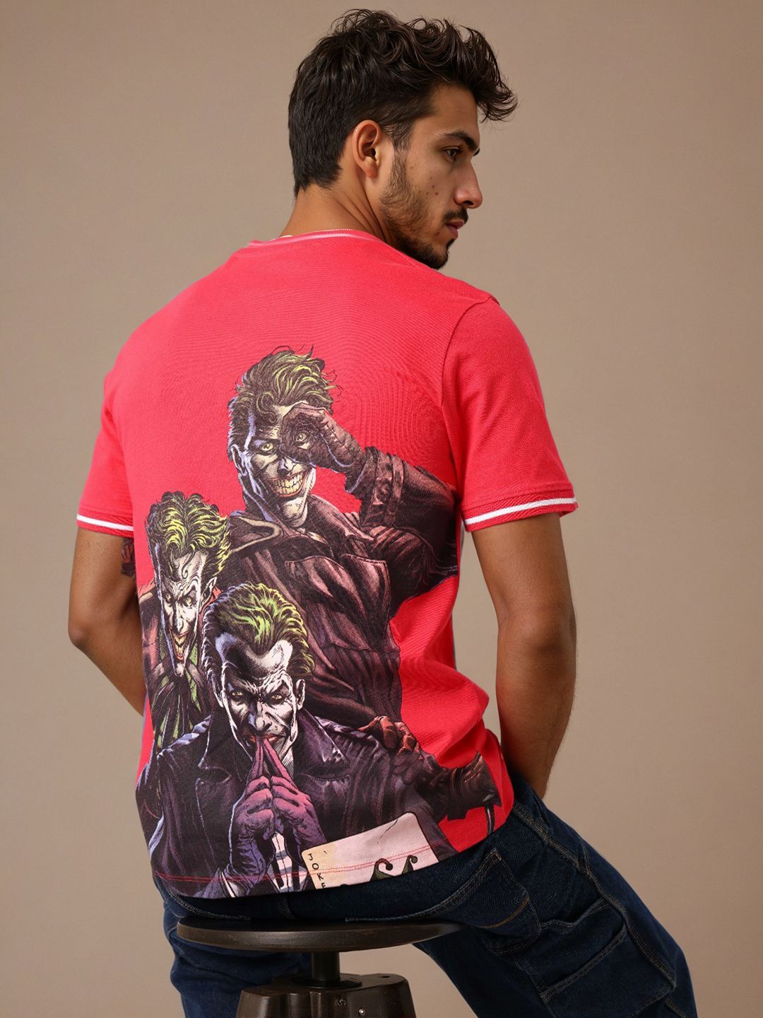 The Indian Garage Co Men Batman Graphic Printed Round Neck Cotton T-shirt