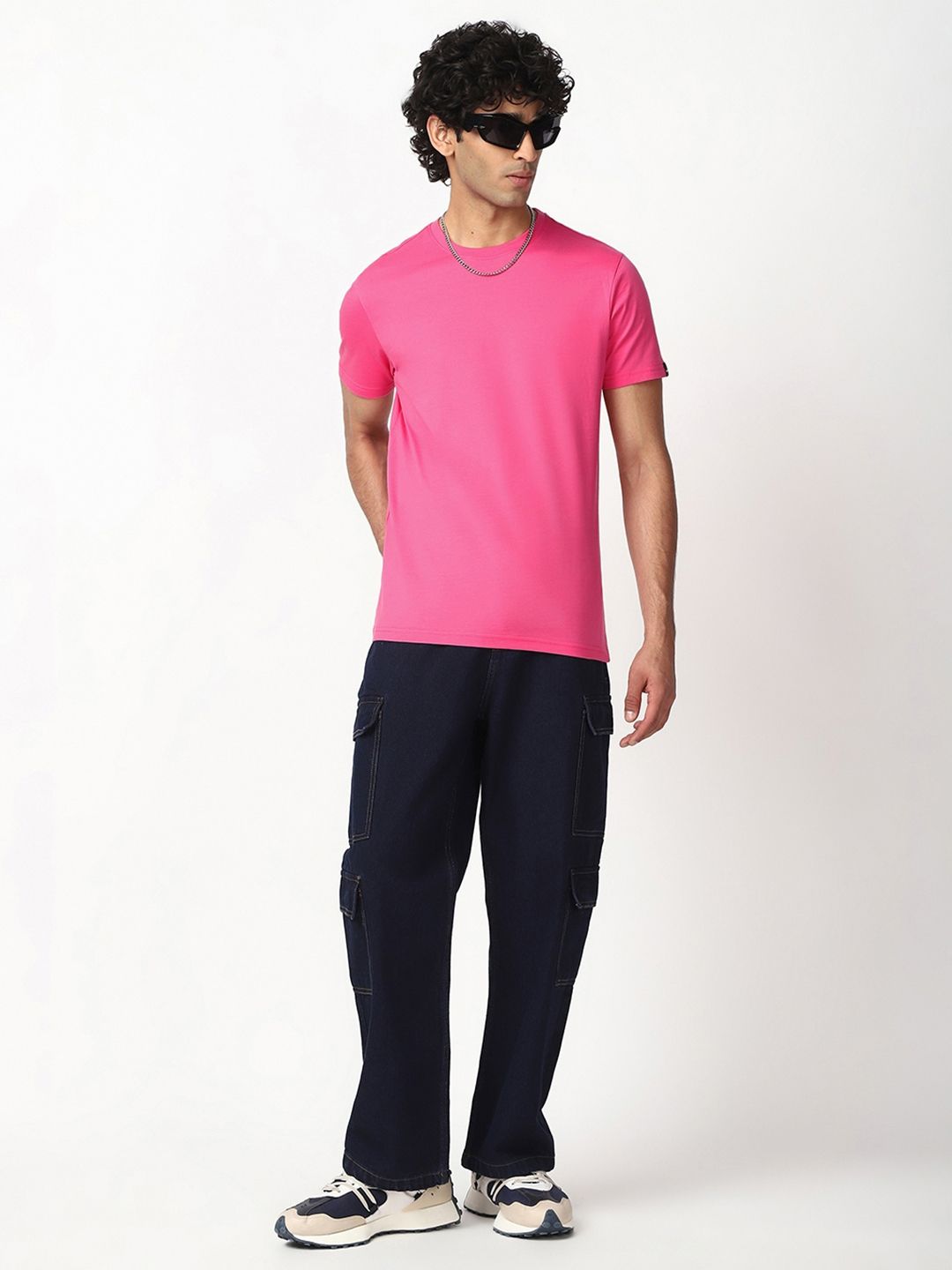 Bewakoof Men Solid Round Neck Cotton T-shirt