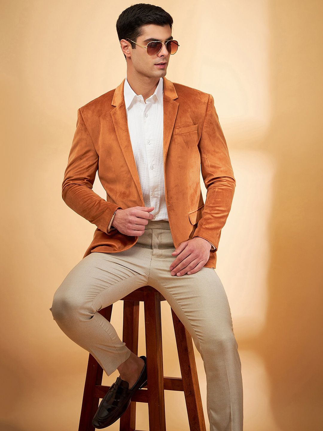 DENNISON Notch Lapel Collar Single-Breasted Blazer