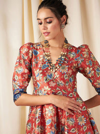 Shae by SASSAFRAS Orange & Blue Floral Maxi Dress