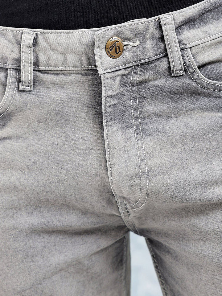 The Indian Garage Co Men Slim Fit Mildly Distressed Heavy Fade Jeans