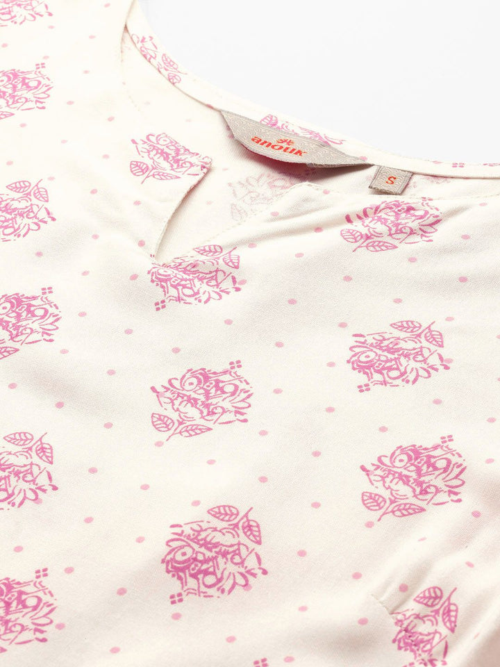 Anouk Floral Printed Straight Kurta