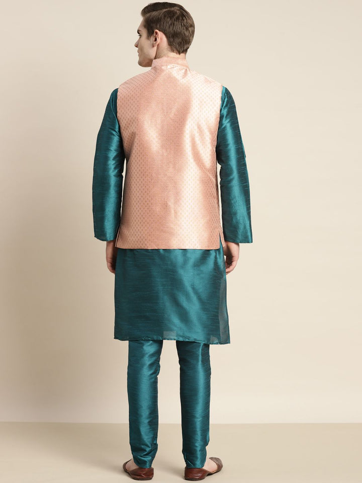 SOJANYA Men Teal Kurta with Churidar