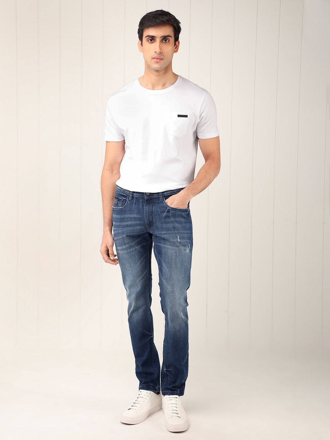 RARE RABBIT Men Grimm Slim Fit Ed Cotton Jeans