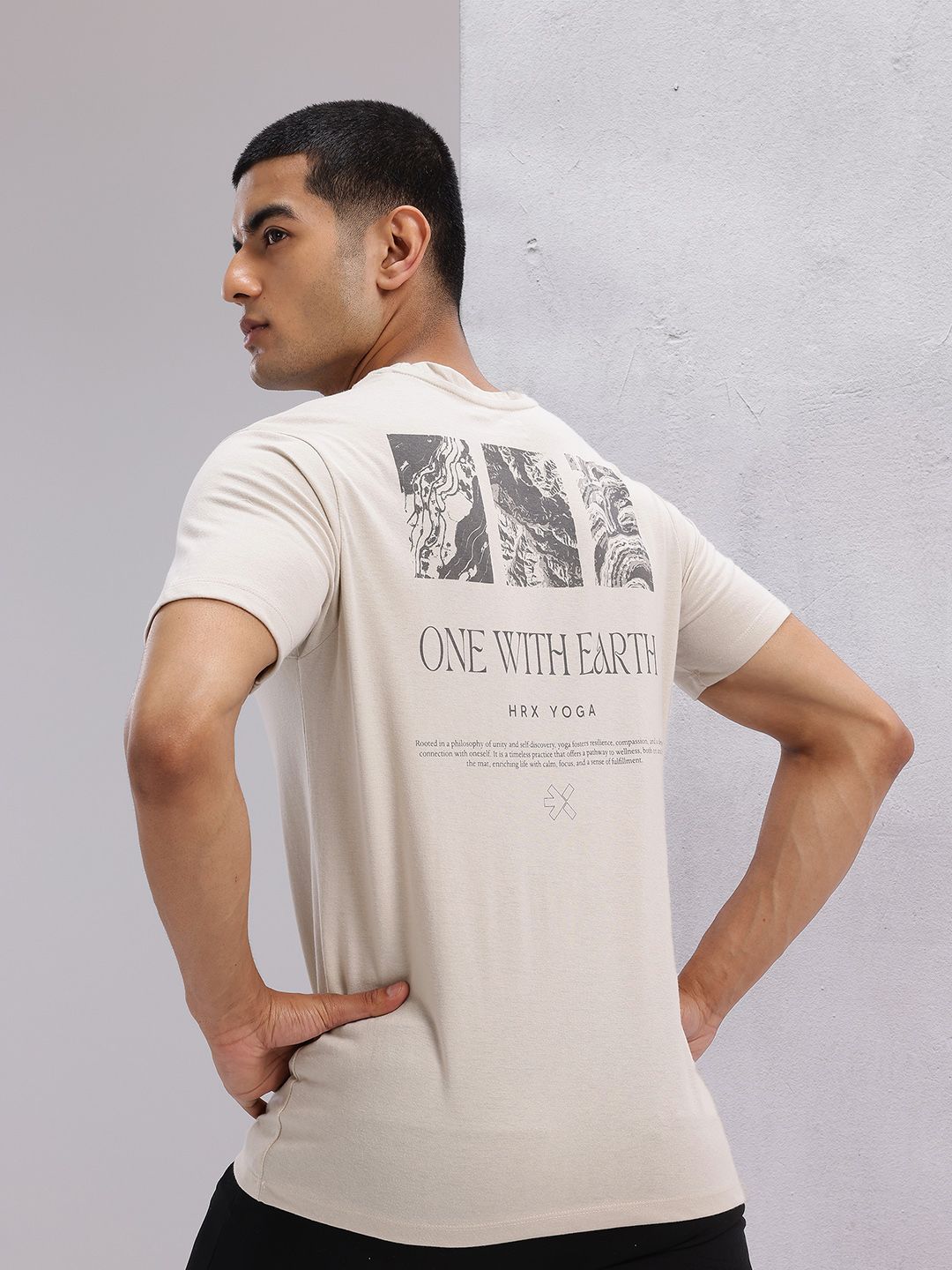HRX by Hrithik Roshan Typography Printed Yoga T-shirt