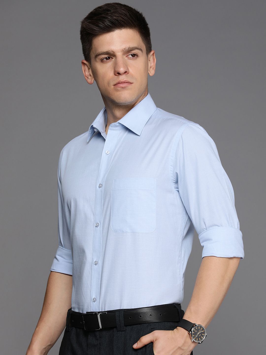 Raymond Self Design Slim Fit Pure Cotton Formal Shirt