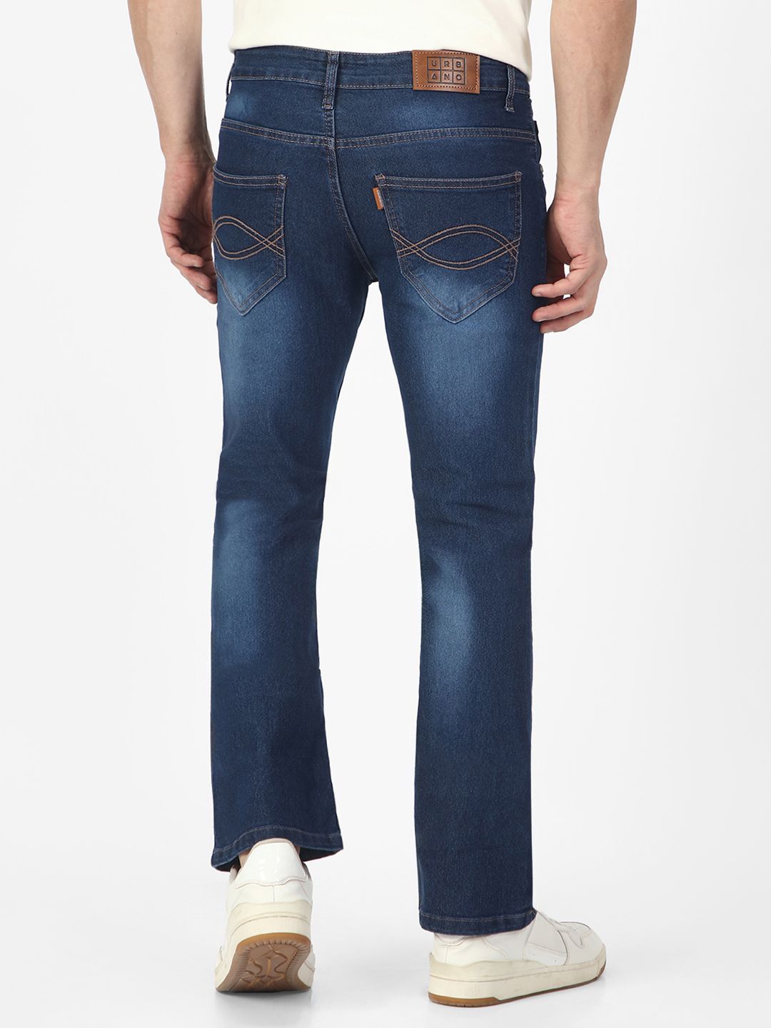 Urbano Fashion Men Bootcut Light Fade Clean Look Stretchable Jeans
