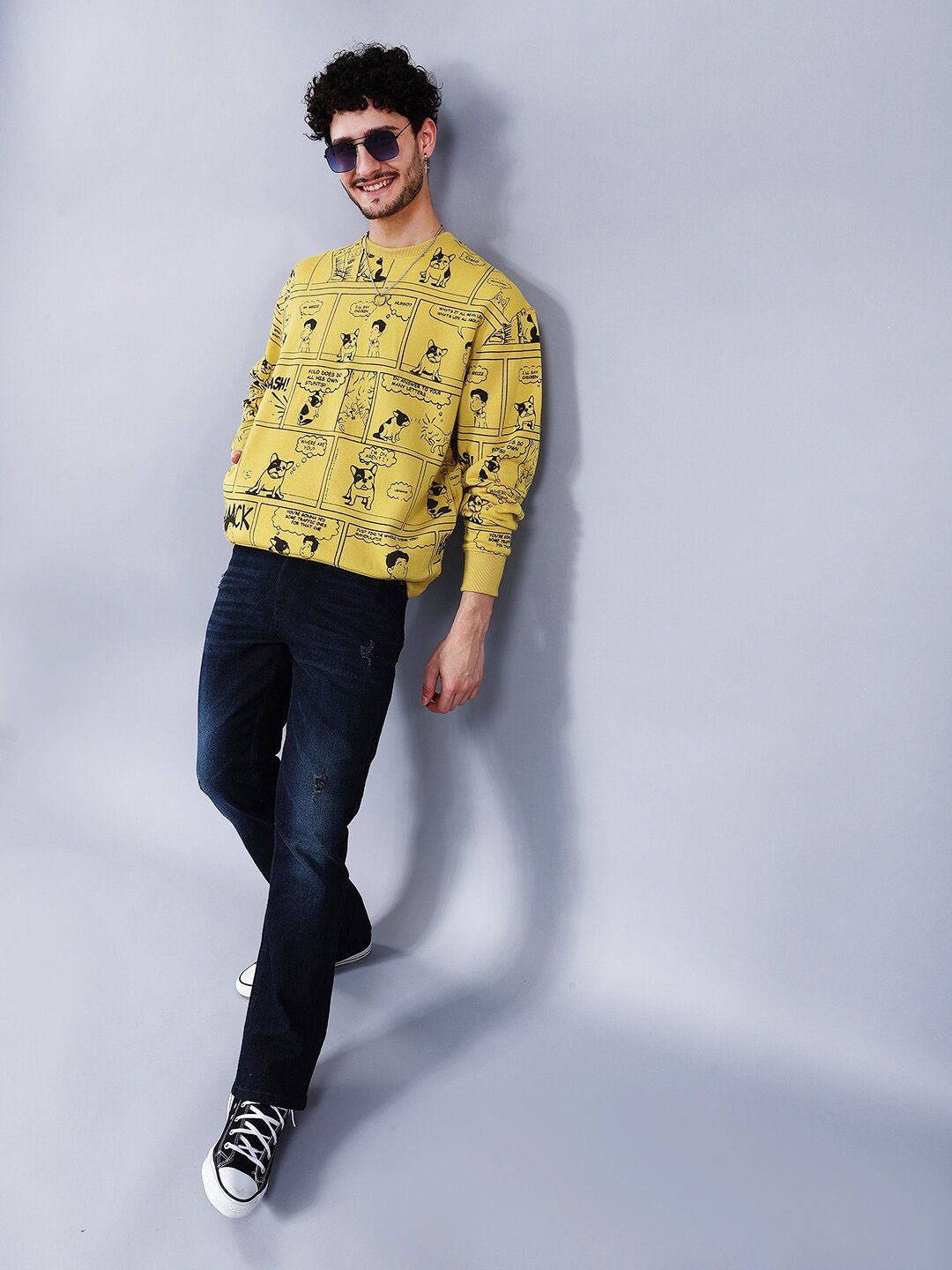 The Indian Garage Co Graphic Printed Round Neck Sweatshirt