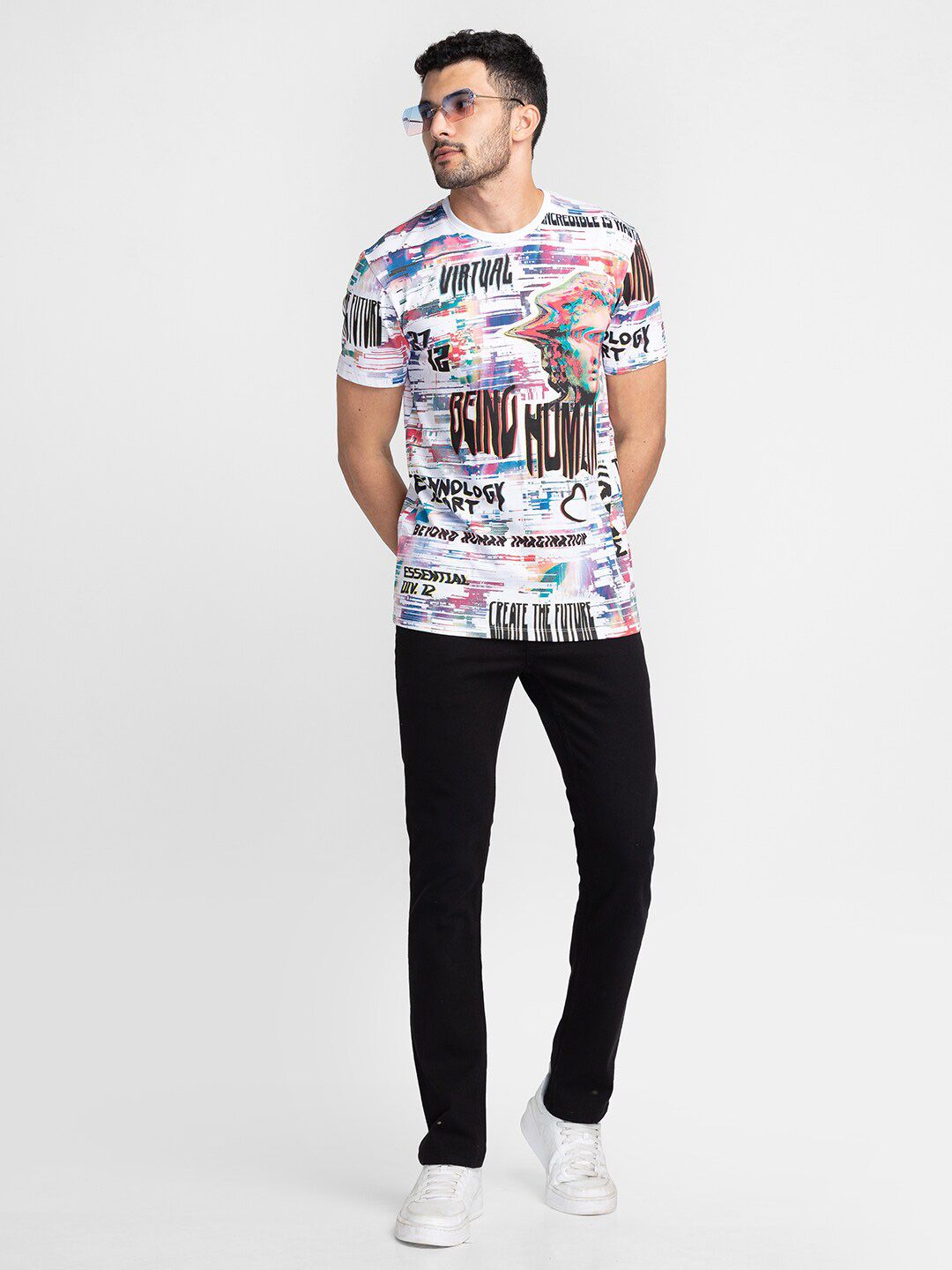 Being Human Typography Printed Round Neck T-shirt