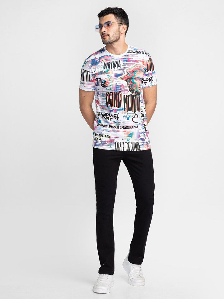 Being Human Typography Printed Round Neck T-shirt