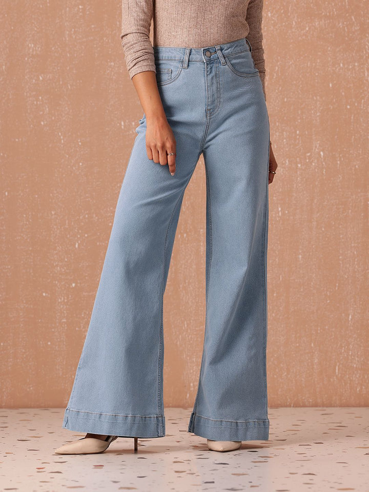 all about you Women Wide Leg High-Rise Stretchable Jeans
