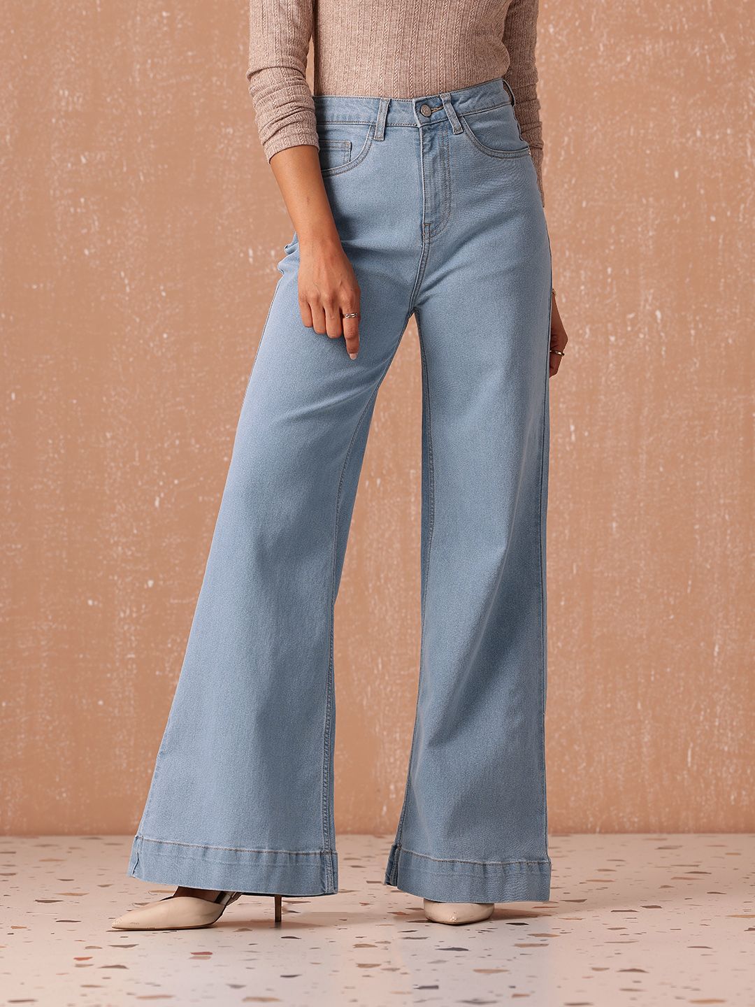 all about you Women Wide Leg High-Rise Stretchable Jeans