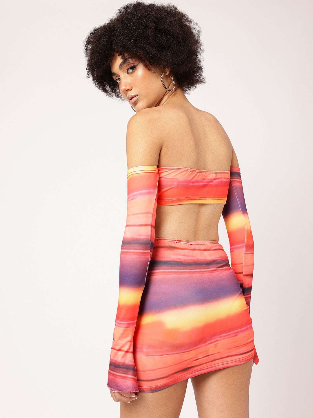 DressBerry Flirty Fantasy Ruched Bardot Top with Mini Skirt