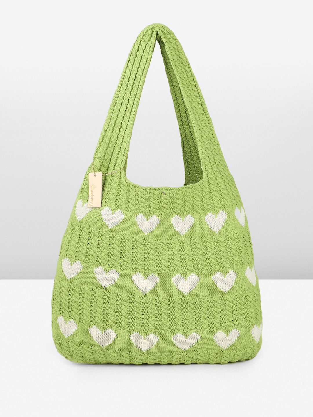 DressBerry Heart Crocheted Shopper Tote Bag