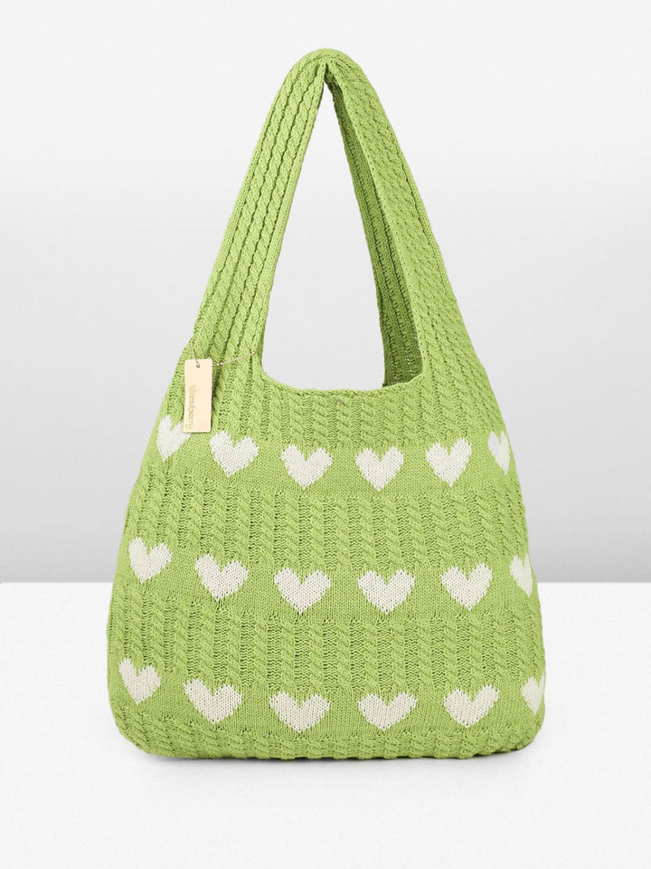 DressBerry Heart Crocheted Shopper Tote Bag