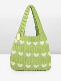 DressBerry Heart Crocheted Shopper Tote Bag