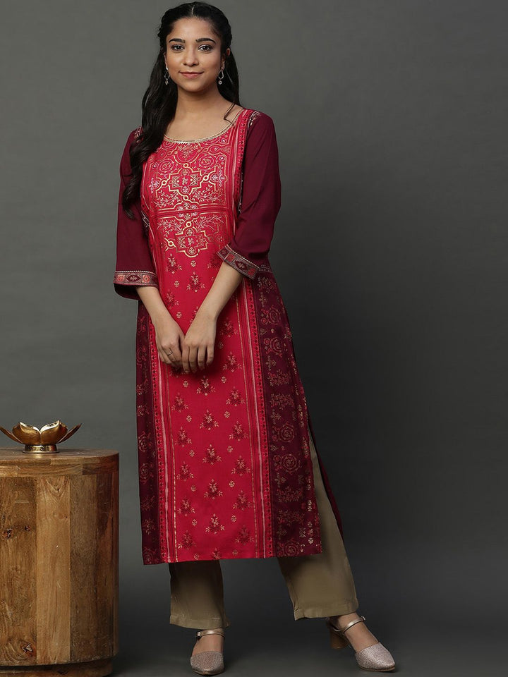 AURELIA Ethnic Motifs Printed Straight Kurta