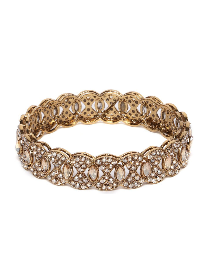 PANASH Set Of 2 Gold-Plated Stones-Studded Bangles