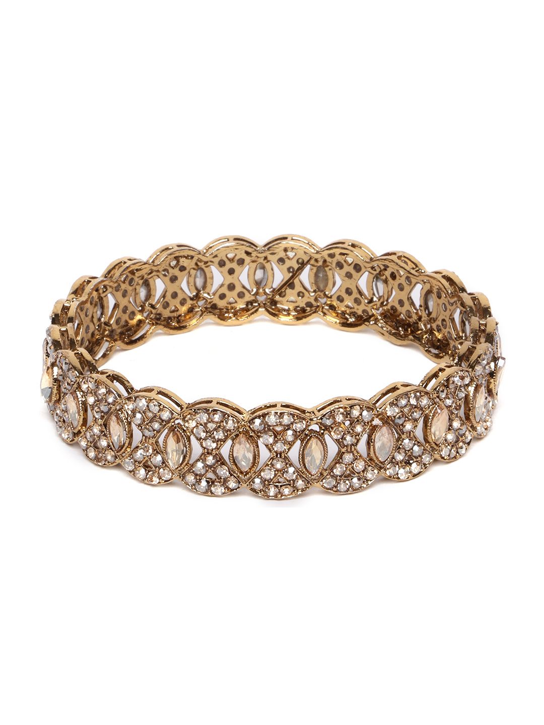 PANASH Set Of 2 Gold-Plated Stones-Studded Bangles