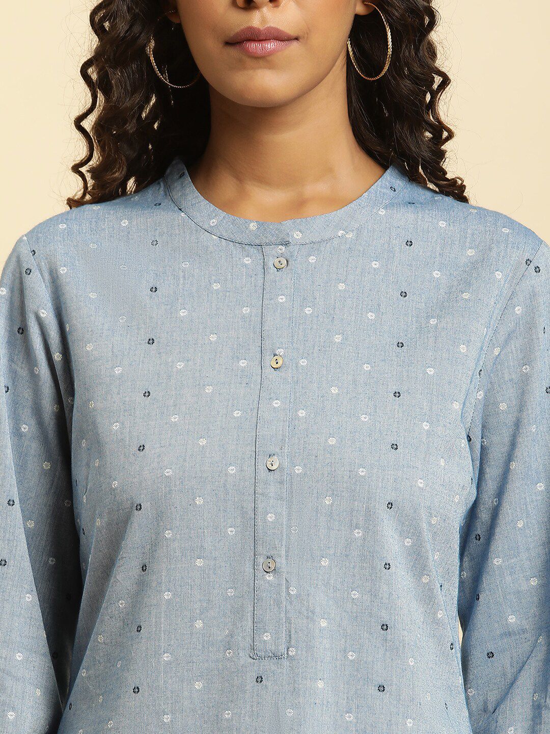 W Bandhani Printed Pure Cotton Straight Kurta