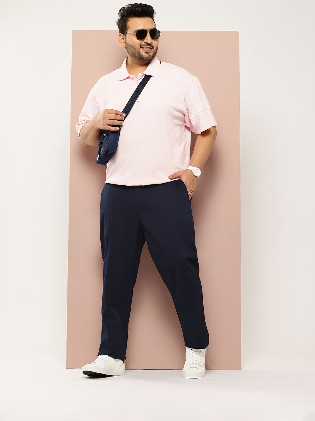 Thomas Scott Men Plus Size Straight Fit Easy Wash Chinos Trousers