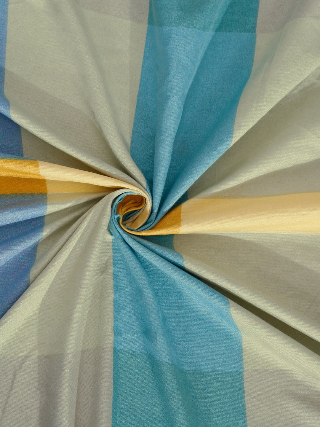 KLOTTHE Blue Geometric 300 TC Fitted Double King Bedsheet Set with 2 pillow coverrs