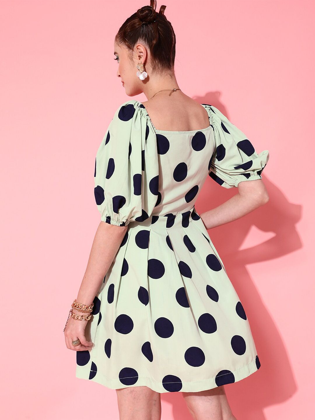STREET 9 Women Green Polka Dotted Dress