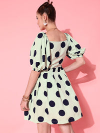 STREET 9 Women Green Polka Dotted Dress