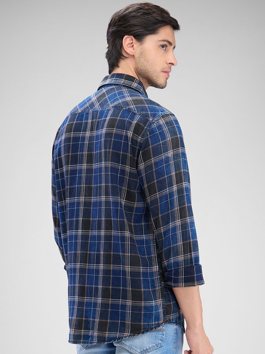SPYKAR Men Tartan Checks Slim Fit Casual Shirt