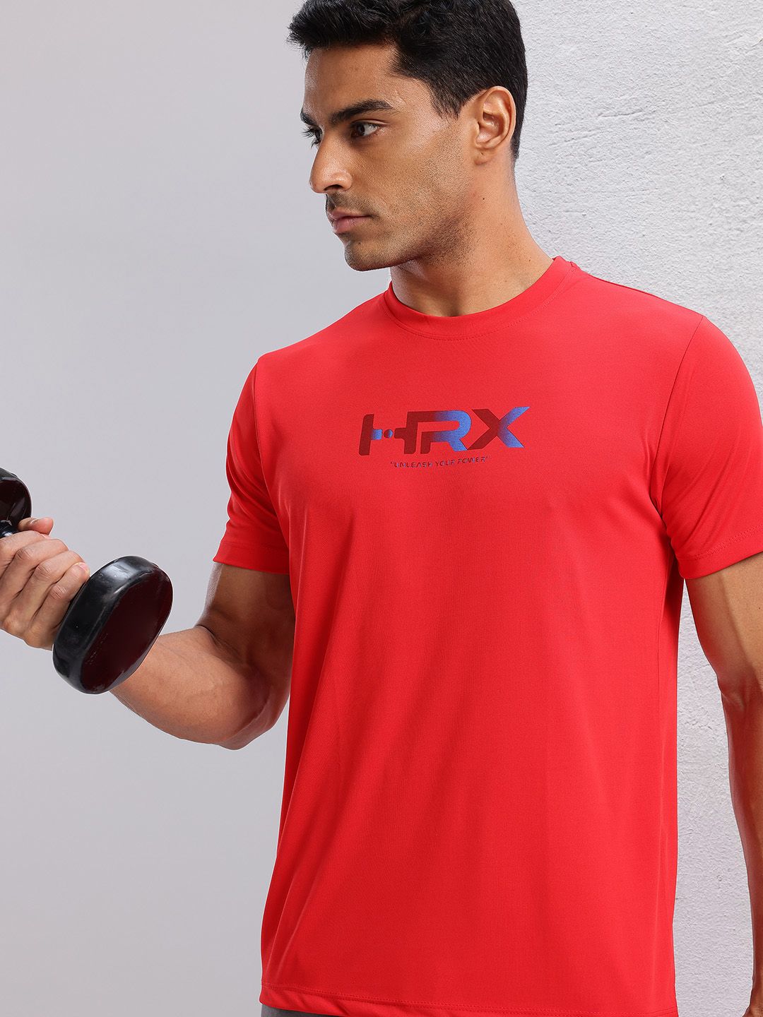HRX by Hrithik Roshan Brand Logo Print Rapid-Dry Training T-shirt