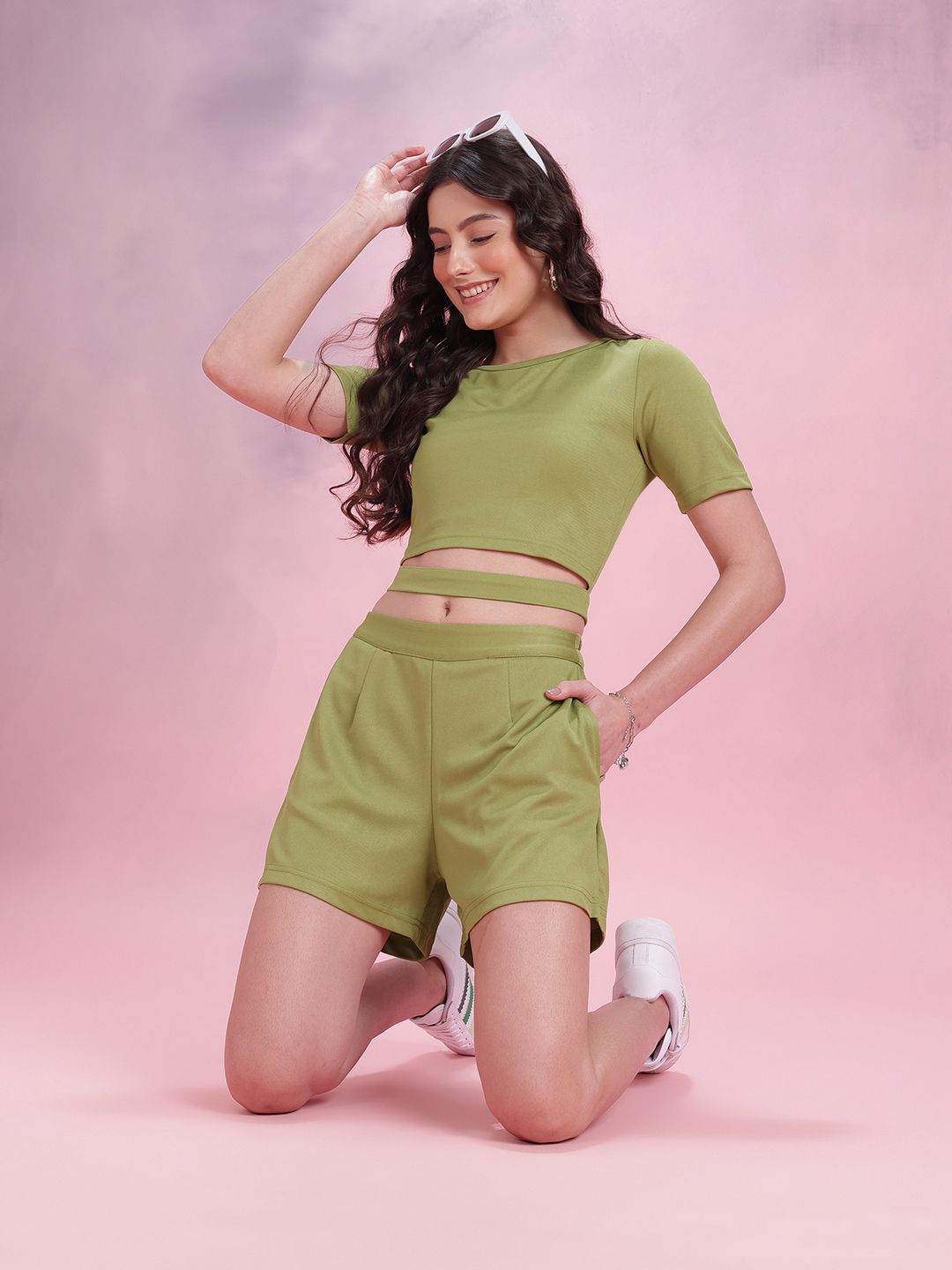 DressBerry Cut-Out Waist Tee & Shorts Co-Ords