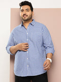 Thomas Scott Men Classic Slim Fit Gingham Checks Checked Casual Shirt