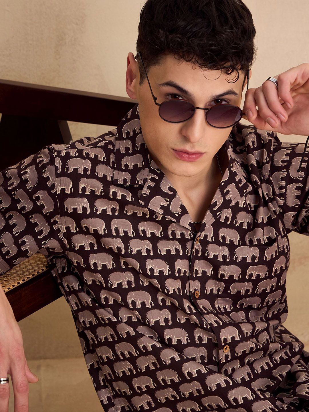 DENNISON Traditional Block Printed Shirt & Shorts Co Ords