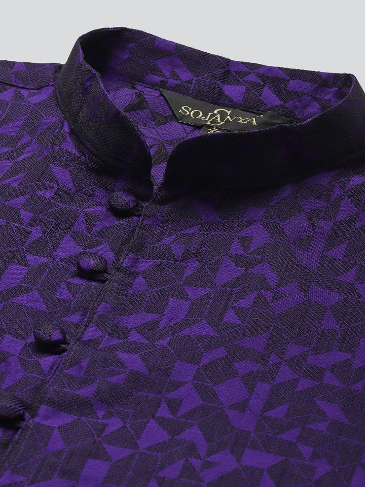 SOJANYA Men Woven Design Jacquard Straight Kurta