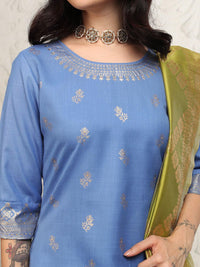 Vishudh Women Ethnic Motifs Regular Kurta with Palazzos & With Dupatta