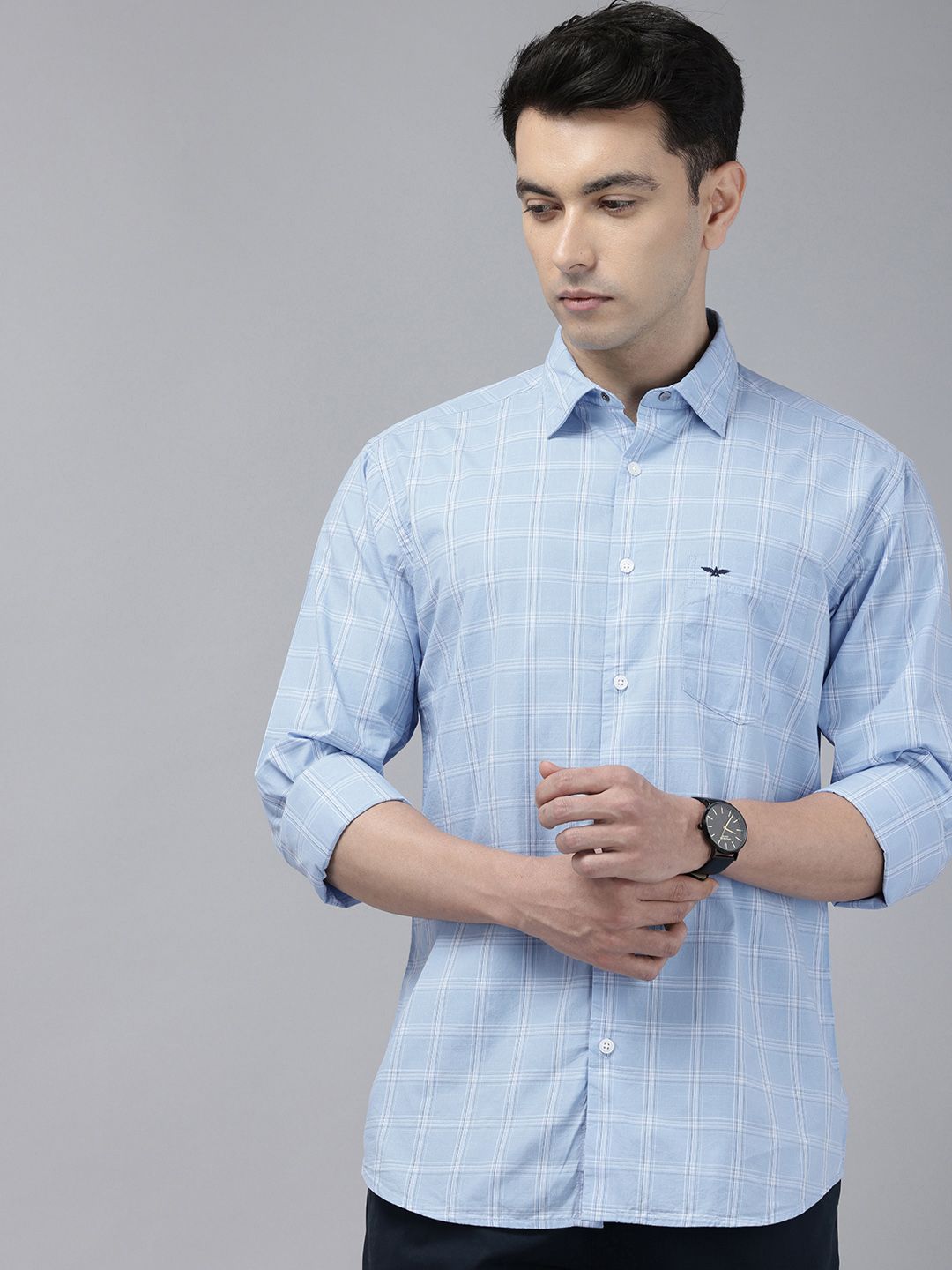 Park Avenue Pure Cotton Slim Fit Checked Shirt