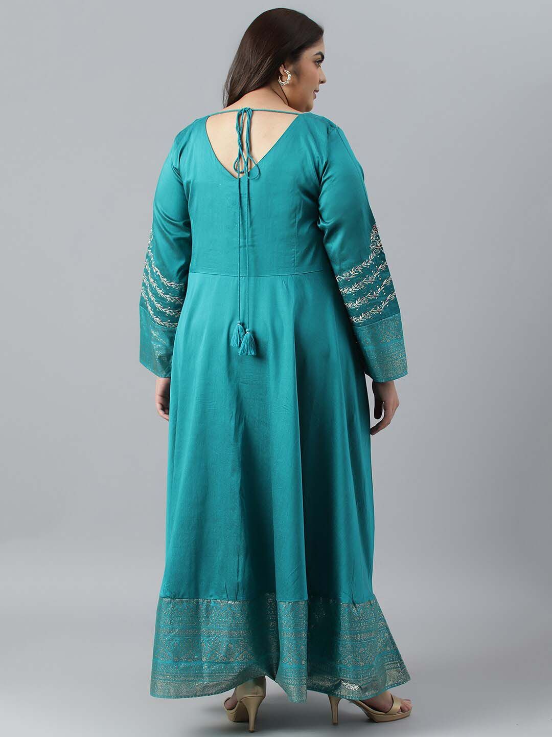 W Plus Size Embroidered Ethnic Maxi Ethnic Dress