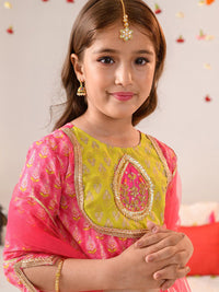 pspeaches Girls Printed Ready to Wear Lehenga Choli With Dupatta