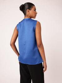 DressBerry Delicate Pleated Satin Finish Sleeveless Top