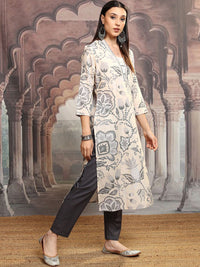 Vishudh Women Ethnic Printed  Printed Regular Pure Cotton Kurta with Trousers & Dupatta