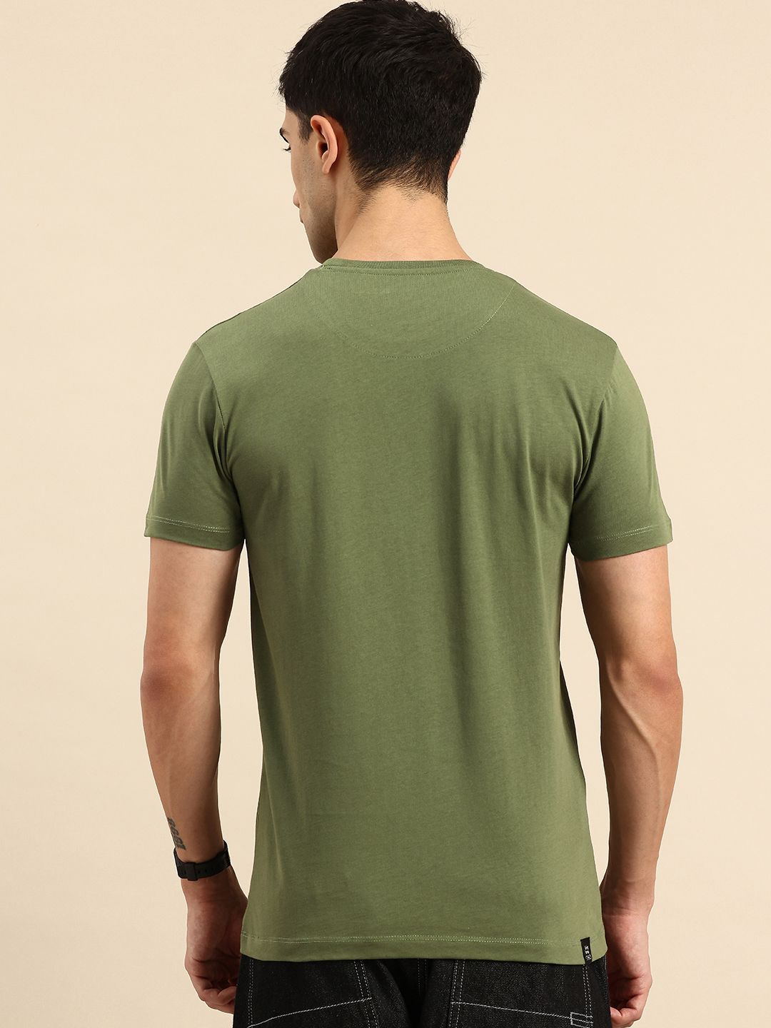 Being Human Brand Logo Printed Pure Cotton Slim Fit T-shirt