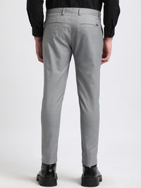 THE BEAR HOUSE Men Solid Tapered Fit Mid-Rise Formal Trousers