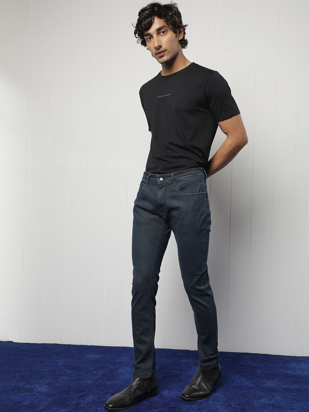 RARE RABBIT Men Wells Slim Fit Cotton Jeans