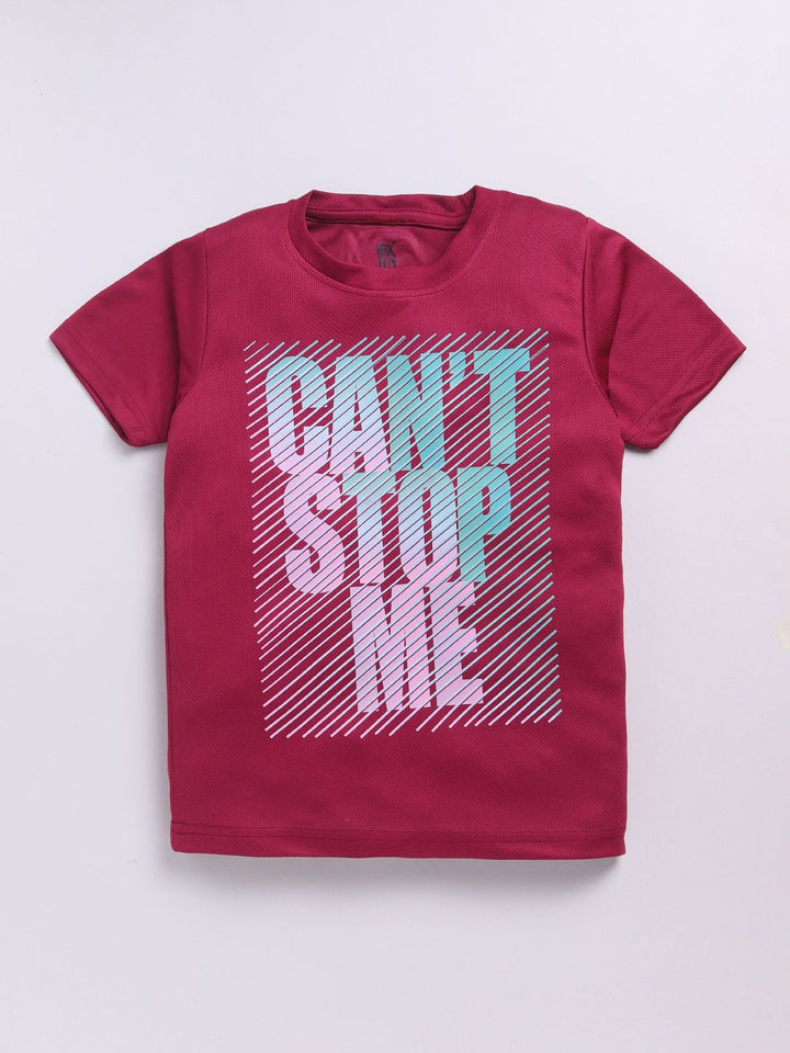 HRX by Hrithik Roshan Boys Typography Printed Rapid-Dry T-shirt